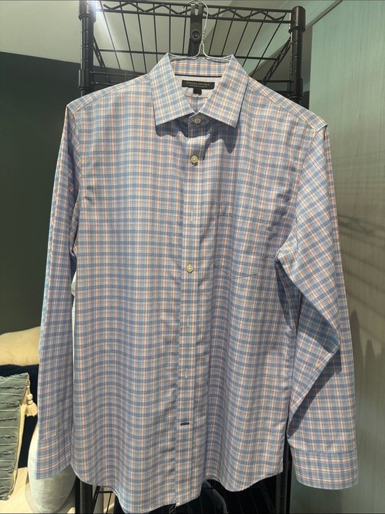 Banana Republic Other - Banana Republic Blue and Pink Plaid Dress Shirt